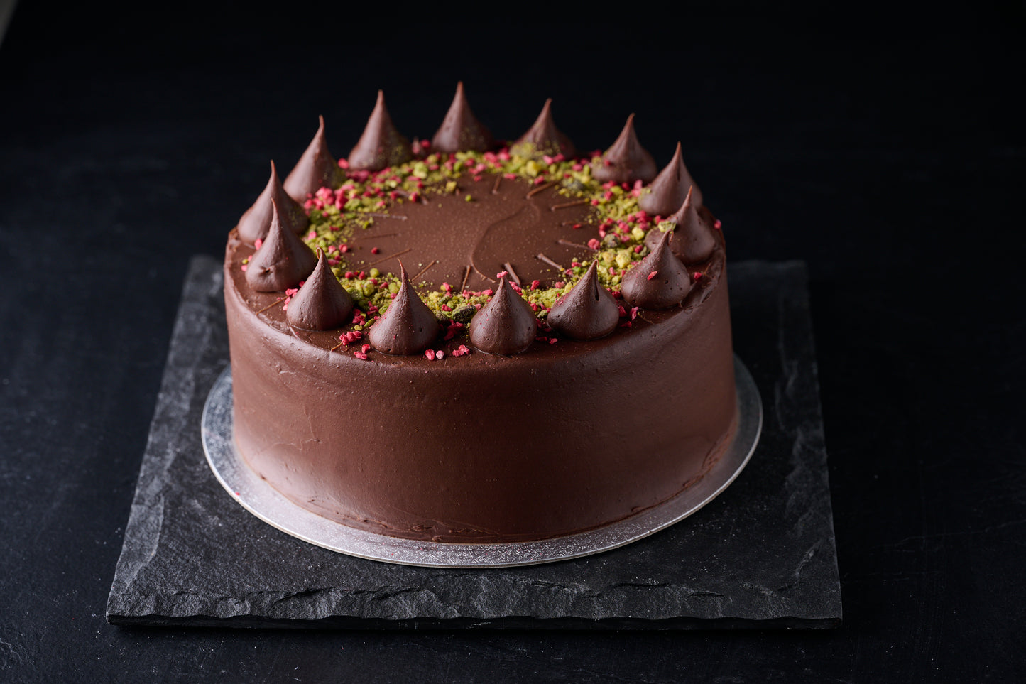 Gluten Free Chocolate Raspberry & Pistachio Cake