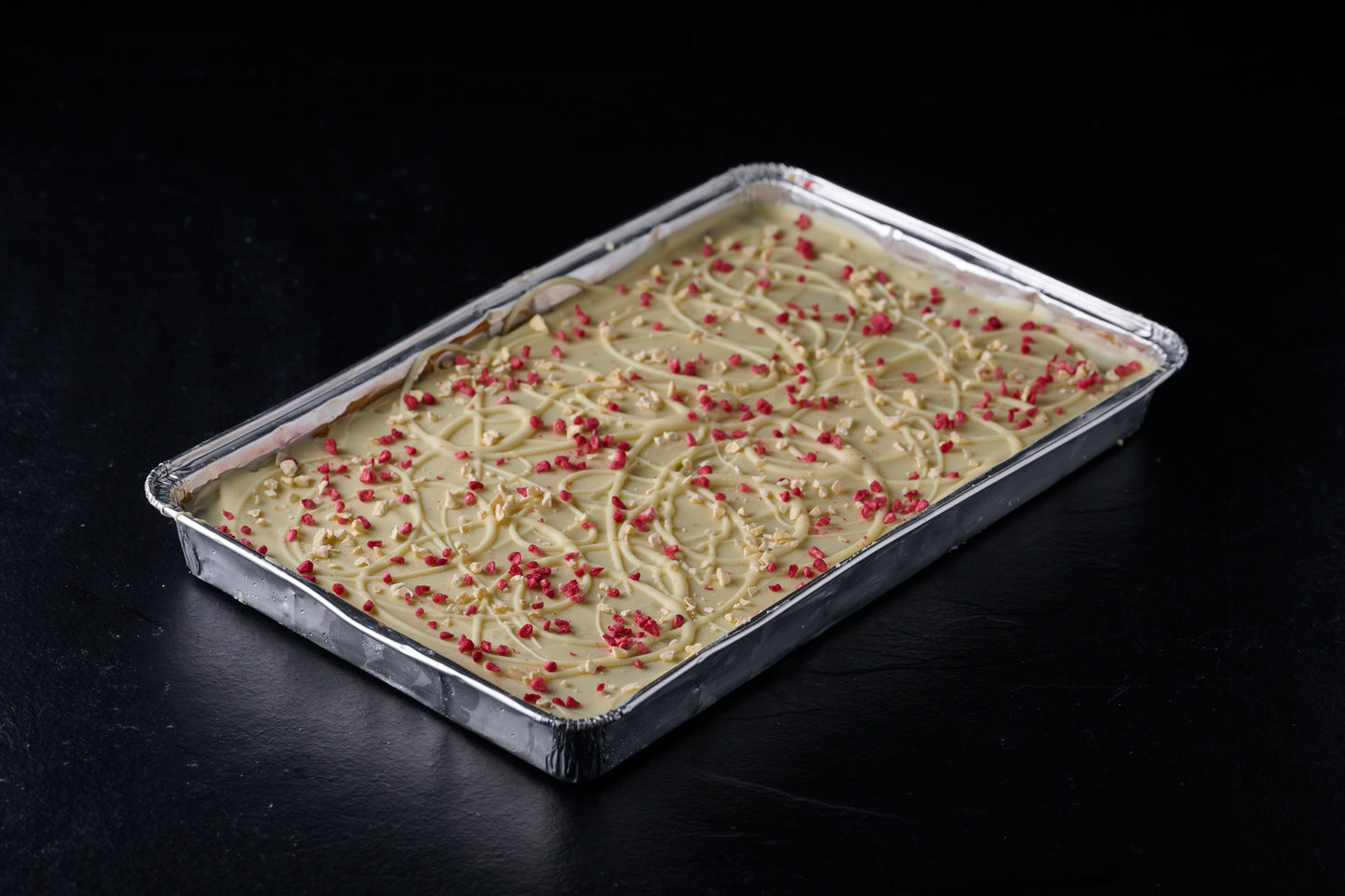 Raspberry & Passionfruit White Chocolate Millionaires Shortbread