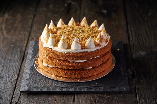 Gluten Free Carrot, Walnut & Salted Caramel Cake