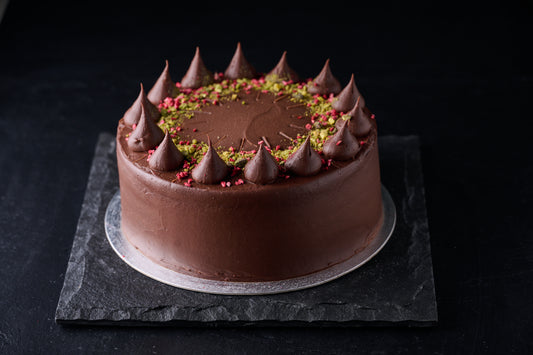 Gluten Free Chocolate Raspberry & Pistachio Cake
