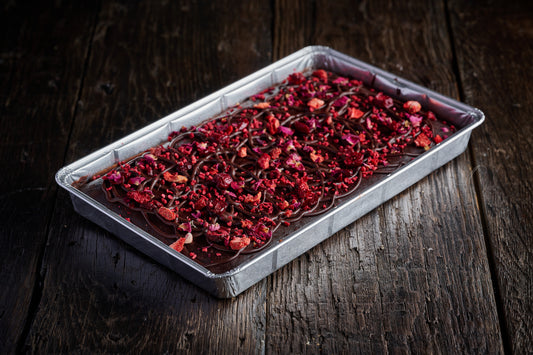 Vegan & Gluten Free Rose, Berry Ganache Brownie