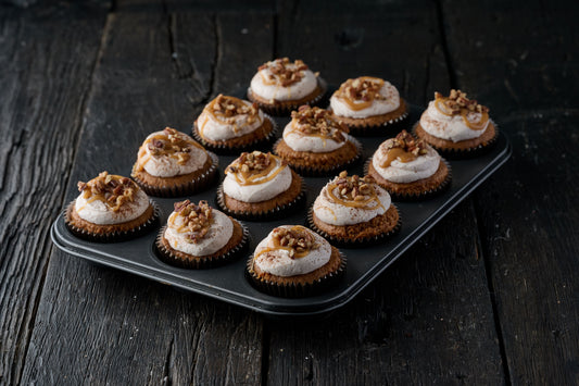 Vegan and Gluten Free Banana Toffee Pecan Cupcakes